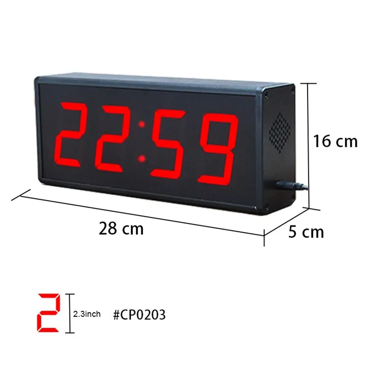led 4 digits digital wall clock
